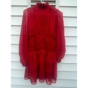 NWT Express‎ Red Sz 2 4th Of July Sheer Party Dress